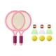 thumbnail image 4 of Raquetas de tenis para niños Pelotas de raqueta Agarre cómodo Volantes de bádminton Juegos de bádminton portátiles Pajaritos para jugadores de patio t Rosa, 4 of 5