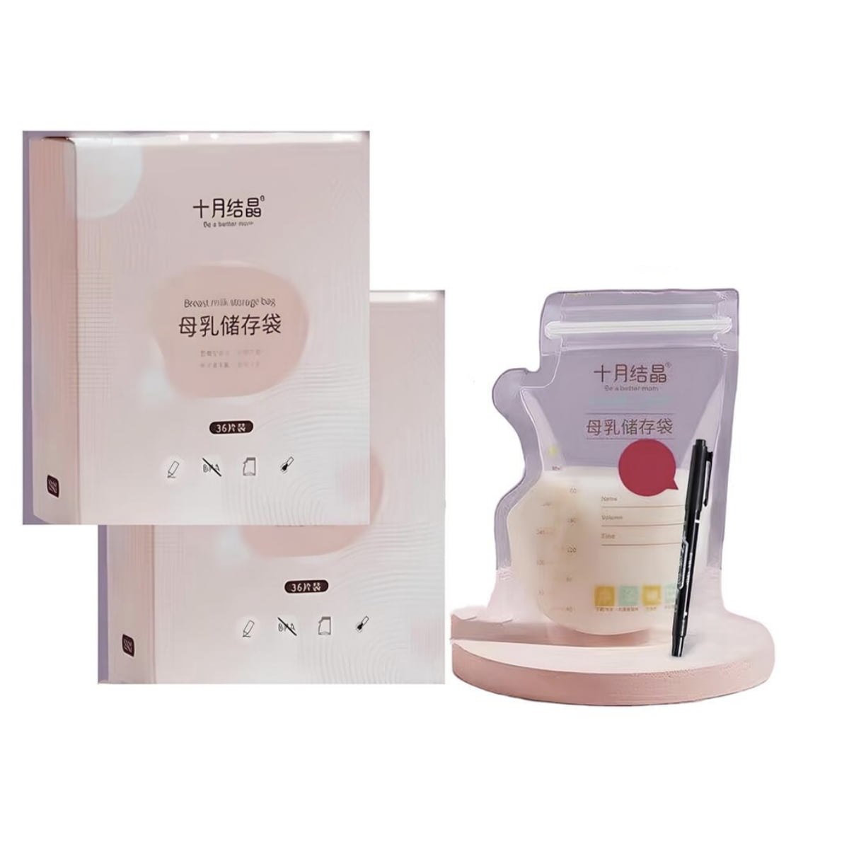 Bolsa Para Leche Maternal 72 Unidades Más Plumón Lubabycas