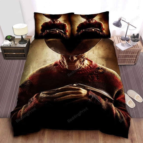 Freddy Krueger Bed Sheet Duvet Cover Bedding Set Pillowcase3-Piece Bedding Set (1 Duvet Cover + 2 Pillow Shams)