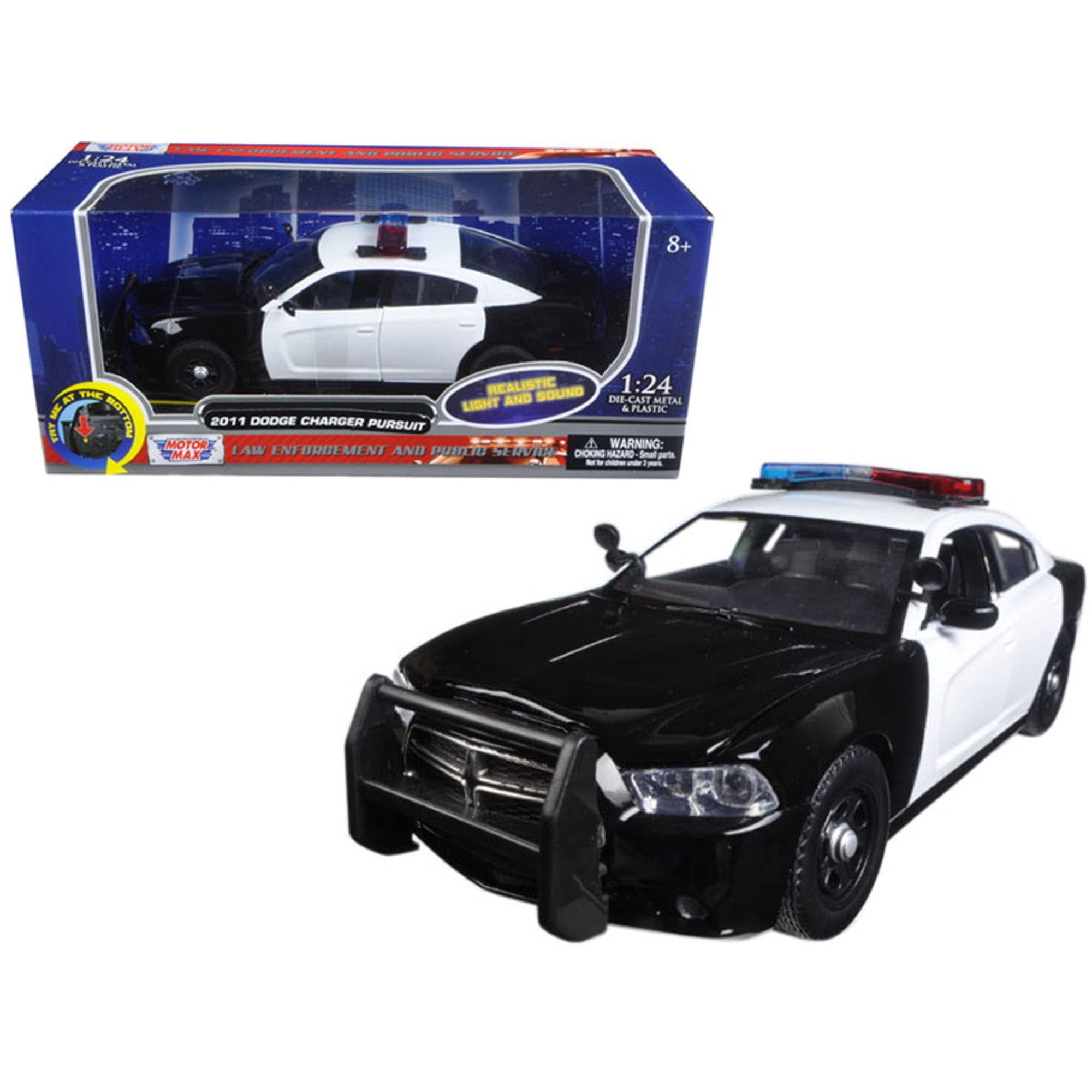 Modelo De Coche Fundido A Presión Motormax 2011 Dodge Charger Pursuit 1/24