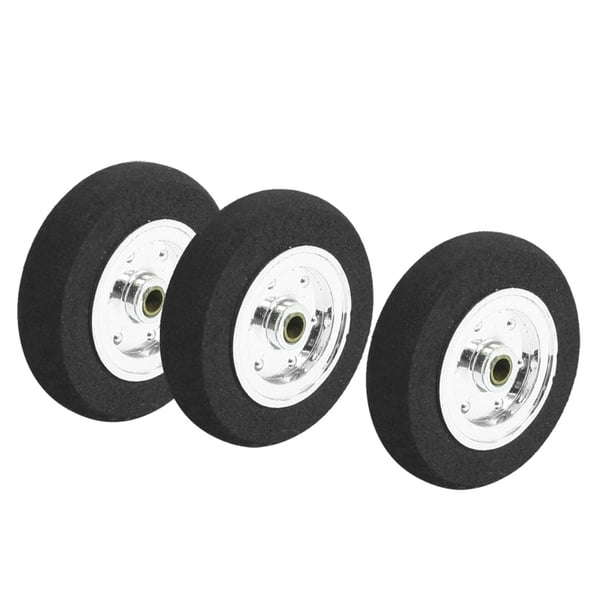 3 piezas de repuestos para aviones RC, llanta de rueda de radios de esponja de cubo de plástico 35mmx9mm
