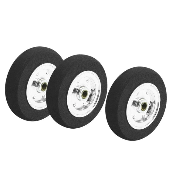 3 piezas de repuestos para aviones RC, llanta de rueda de radios de esponja de cubo de plástico 35mmx9mm