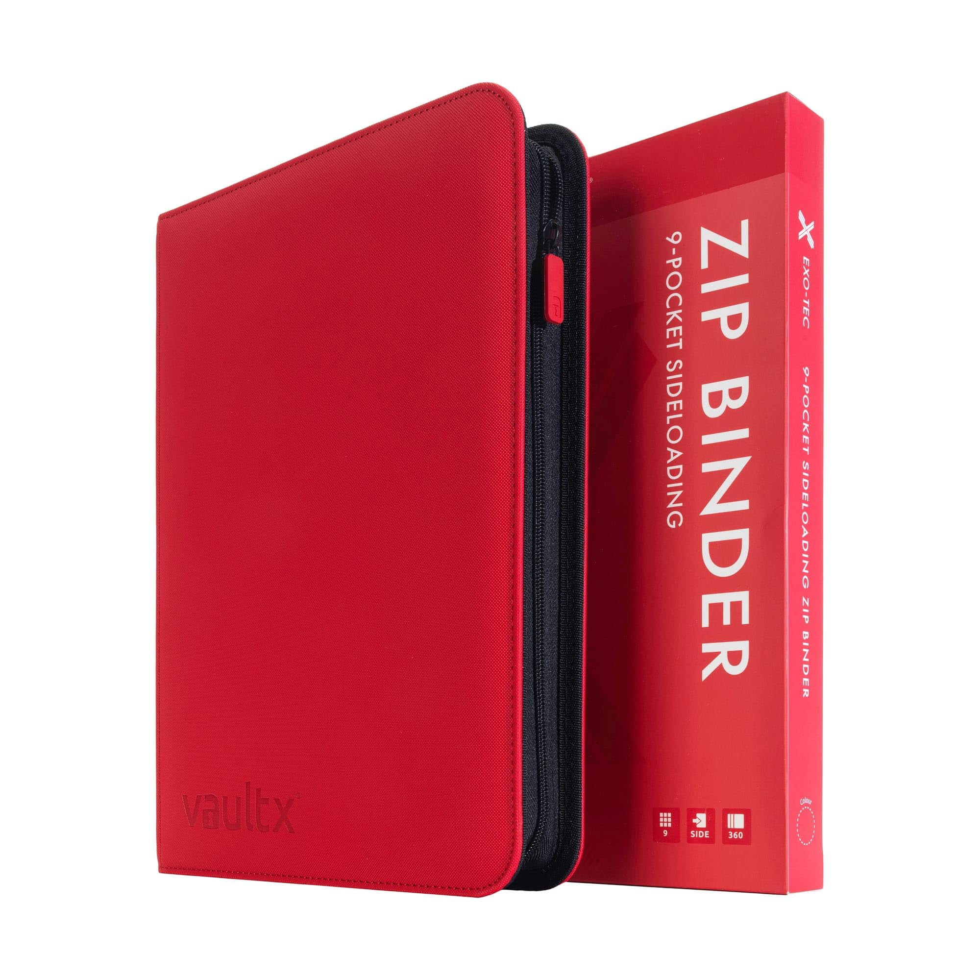 Archivador Para Cartas Trading Card Binder Vault X Zip 9 Bolsillos Para 360 Cartas, Rojo