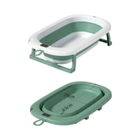 Mylhogar - Tina Bebe Bañera Plegable Con Termometro Y Cojín Verde