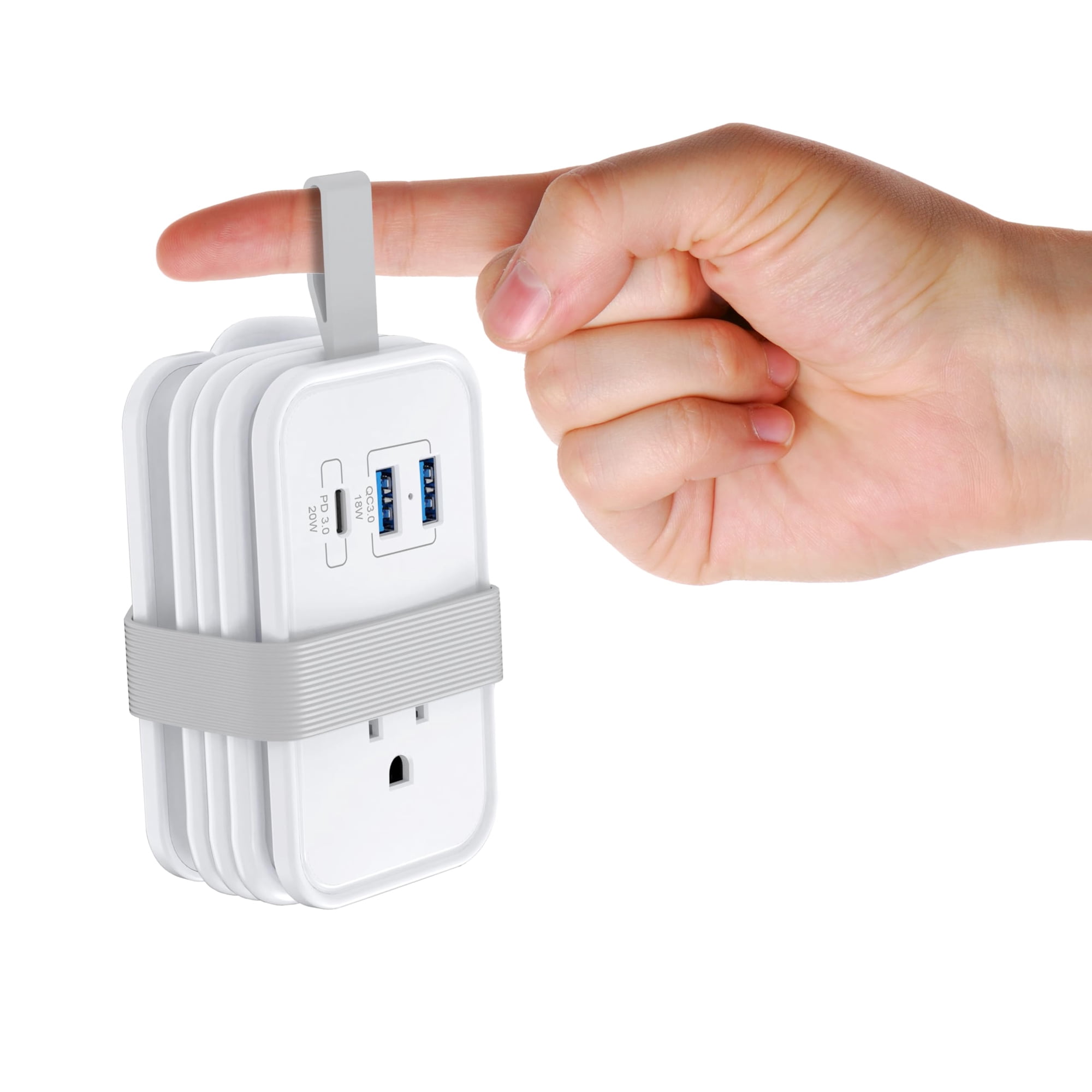 Cargador De Viaje Uncaged Ergonomics Portátil Con 3 Ac + 2 Usb