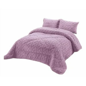 Genérico - Cubrecama Chiporro Trenzado King/Super King Morado
