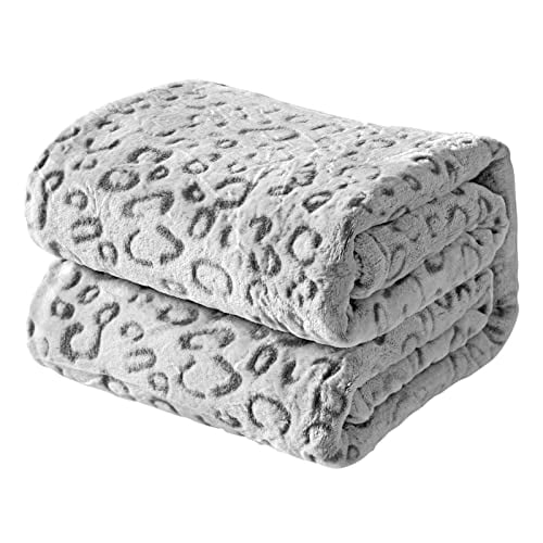 Manta de franela Blanket FY Fiber House con estampado de leopardo 3D
