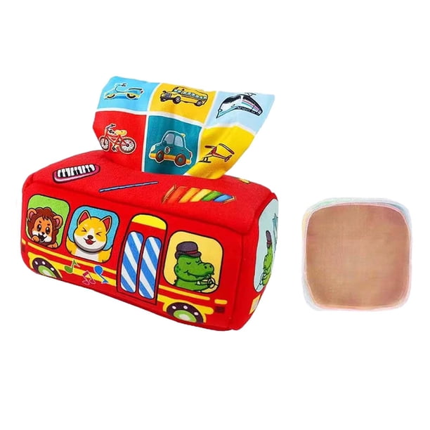 Juego De Caja De Pañuelos Sensorial Para Tirar A Lo Largo, Juguete De Habilidad Motora Para Niños Y Niñas