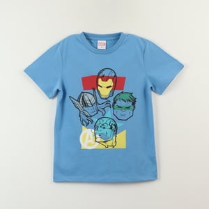 Polera Manga Corta Niño Azul Avengers Assemble Marvel