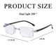 thumbnail image 3 of Gafas de presbicia con zoom inteligente y antiluz azul, sin marco y con doble luz para calle, 3 of 5