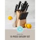 thumbnail image 2 of Juego de cuchillos Martha Stewart Carverton 15 piezas, acero inoxidable negro, 2 of 5