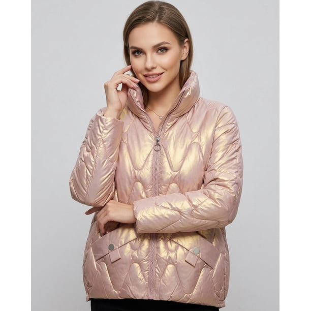 Parka Outdoor Mujer Puffer Rose Gold Estilo Moderno - ELX1725 | Lider