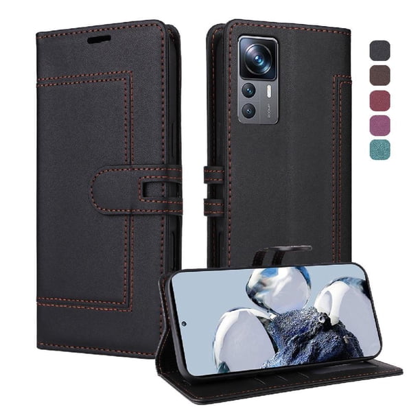 Premium Wallet Case for Xiaomi 12T with Card Slots & Kickstand, Flip Cover Black