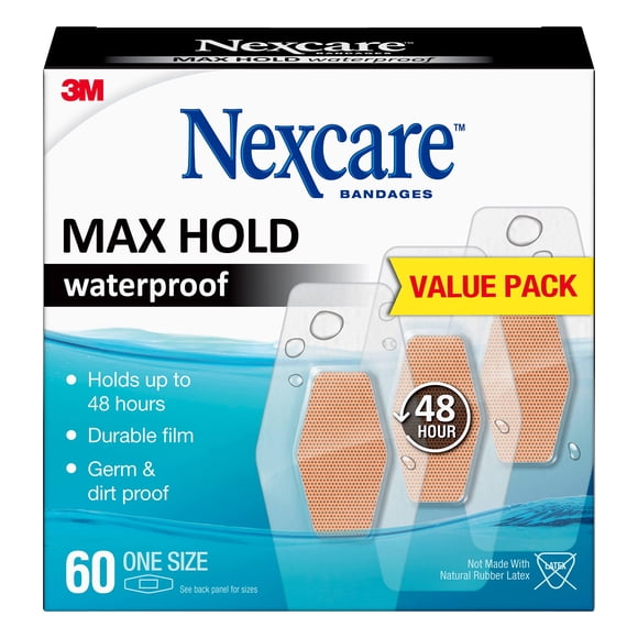 Vendajes Nexcare Max Hold, impermeables, 60 unidades
