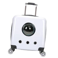 Ioensy - Maleta Con Ruedas Para Gatos Portátil Mochila Transpirable Senderismo Para Animales Pequeños Blanco