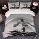 thumbnail image 1 of 3pcs Traditional Men's Northern Sword Jianghu Korean Style Printed Bedding Set Soft Duvet Cover and 2 Pillowcases, 1 of 5