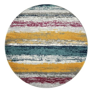 Modalfo - Alfombra Redonda Florida Rosada 160 X 160 Cm