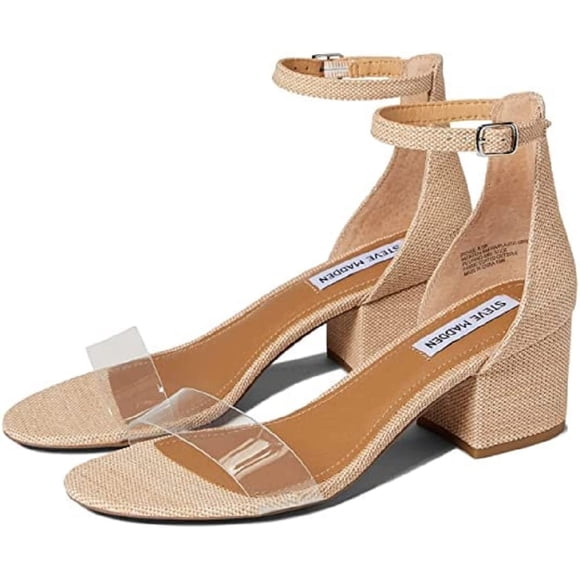 Sandalia de tacón con rafia Irenee para mujer de Steve Madden, talla 9 M