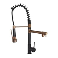 Click Ventas - Grifo Mezclador Llave Extraíble Dual Giratorio 2 Boquilla Negro Dorado