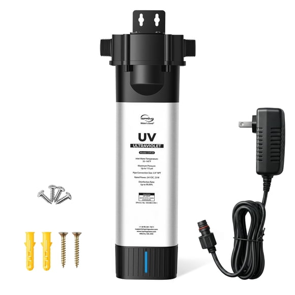 Filtro de Agua iSpring UVF20 LED UV para Toda la Casa 3/4" MNPT
