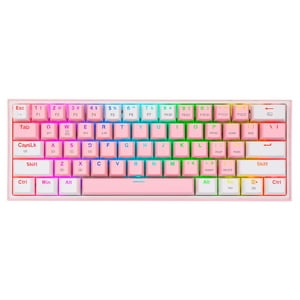 Teclado Redragon Fizz Pro 60% Rgb Pink/White - Crazygames