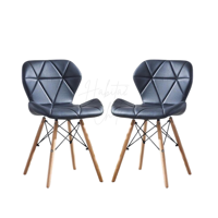 Habita2 Chile - Set 2 Sillas Radar Ecocuero - Negro