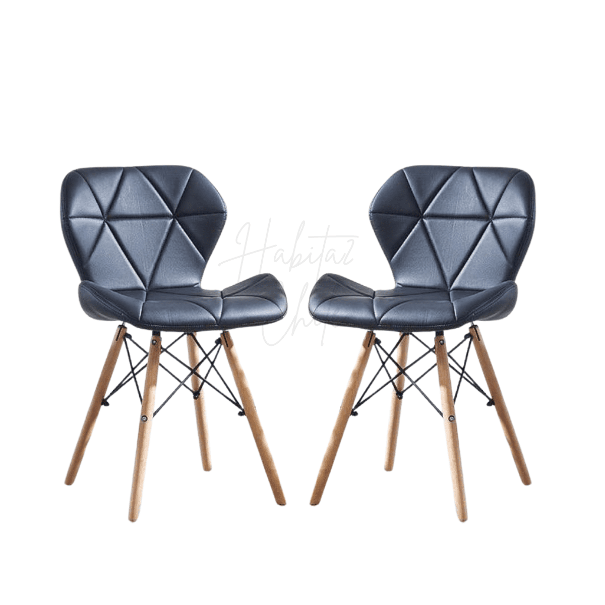 Habita2 Chile - Set 2 Sillas Radar Ecocuero - Negro