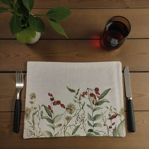 Wyj Hogar - Set 6 Individuales 35X45 De Lino Tela Repelente Al Agua Y Antimanchas Mod08