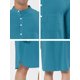 thumbnail image 5 of INSPIRE CHIC Camisón para Hombre con Cuello Henley Banded, Pijama Camisa de Dormir M Azul Lago, 5 of 6