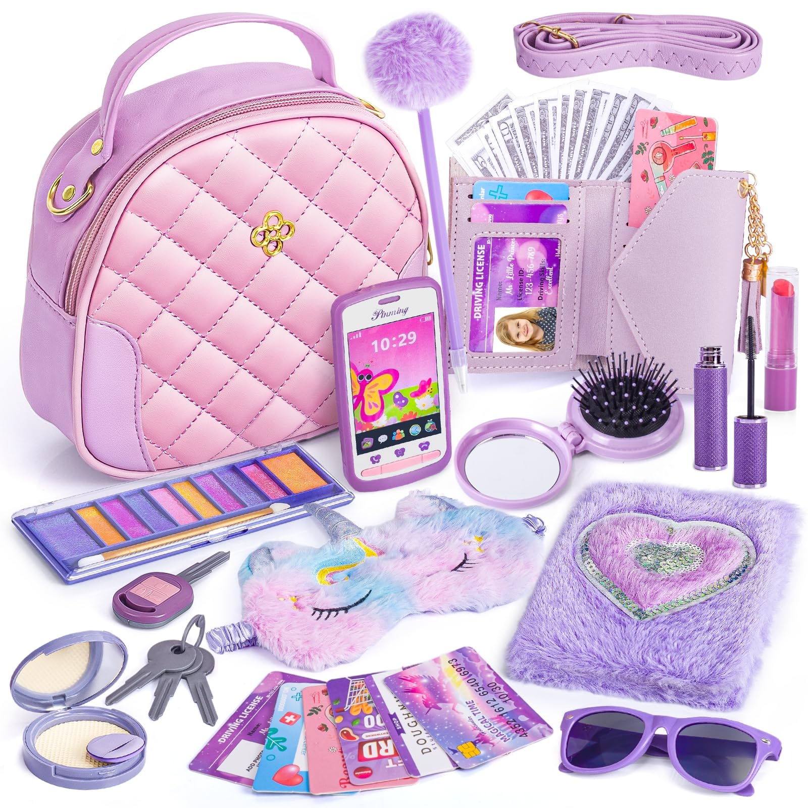 Hohosunlar - Set De Monedero Para Niña Pequeña Morado