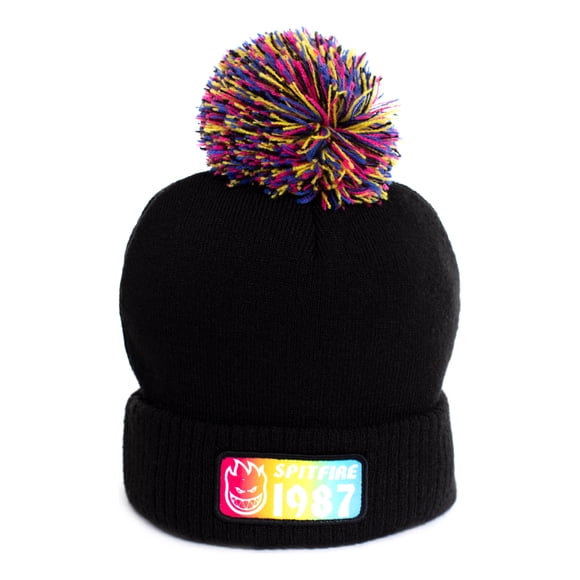 Gorro Lana Niño Pompon Negro