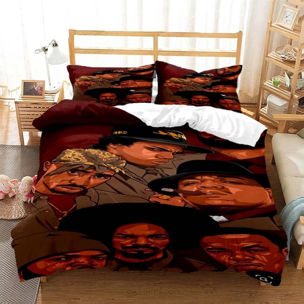 Hip hop rapper printed Quilt Cover Pillow Cover Bedding set luxury bedding set Customized Personal style Bed Sheets