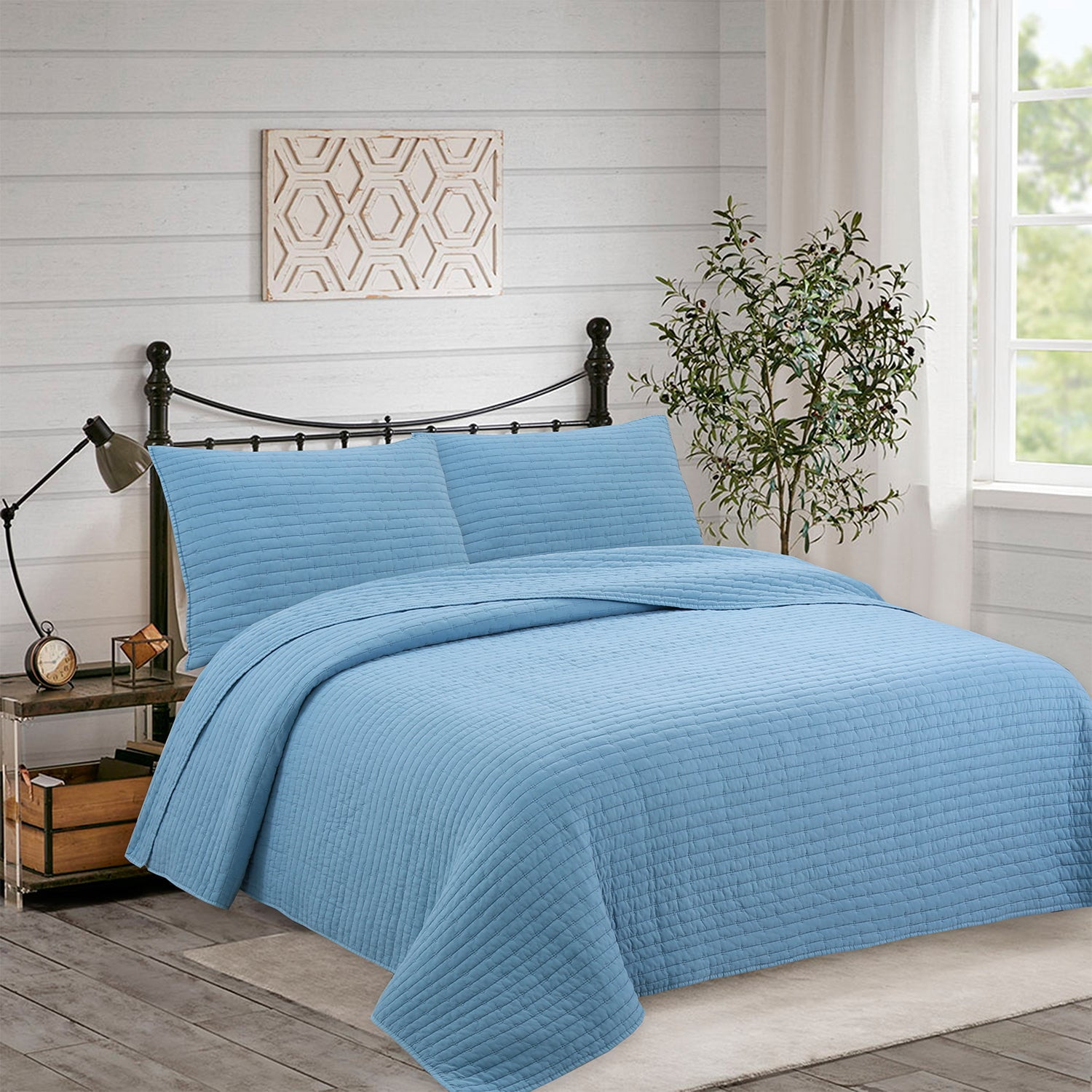 Dib - Quilt Patchwork Formas 2p Azul