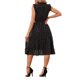 thumbnail image 3 of Vestido de Chifón sin Mangas con Cintura Fruncida y Estrellas Metálicas Doradas para Fiesta de INSPIRE CHIC para Mujer Negro L, 3 of 6
