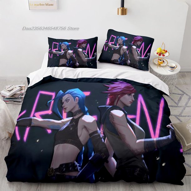 Anime Game Jinx Bedding Set Single Twin Full Queen King Size Bed Set Aldult Kid Bedroom Duvetcover Sets ropa de cama 032 Bed Sheets
