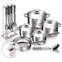 Blaumann - Bateria De Cocina 17 Pzs Gourmet Line Acero Inoxidable