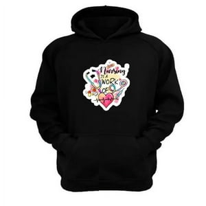 Genérico - Polerón Canguro Enfermera Negro Talla Xs Unisex