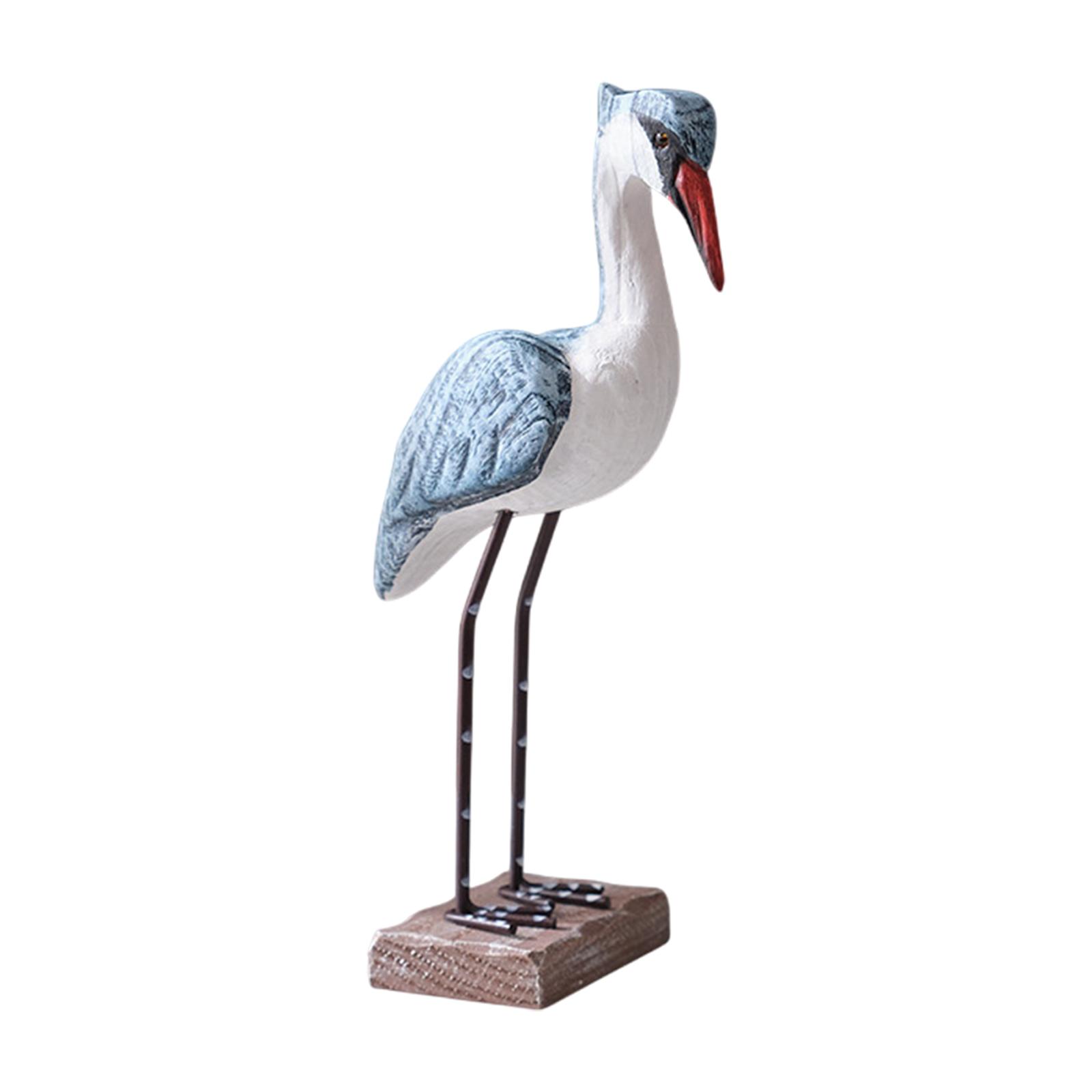 Magideal - Escultura De Pájaros Marinos De Madera Estatua Rústica Colección De Artesanía De Decoración Versátil Decoración De Decoración De Escritorio Para Café Tamaño S