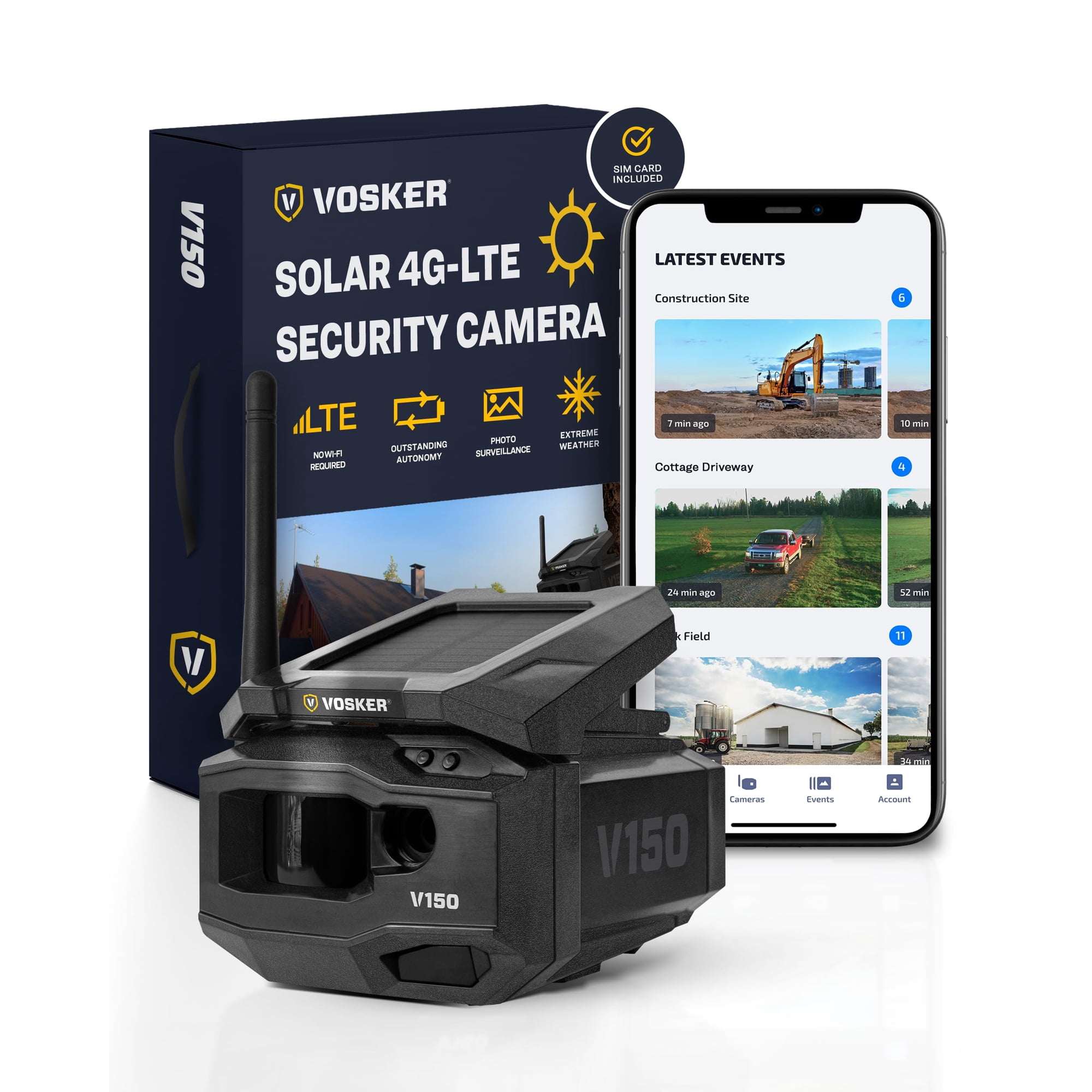 Cámara De Seguridad Exterior Vosker V150 Lte Con Energía Solar