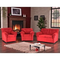 Muebles Altiro - Living Mateo 211 - Tela Felpa Rojo