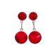 thumbnail image 2 of Aros Granate Circular Plata 950 Tornillo Mariposa Colgantes Mujer Elegantes Piedra Roja., 2 of 5