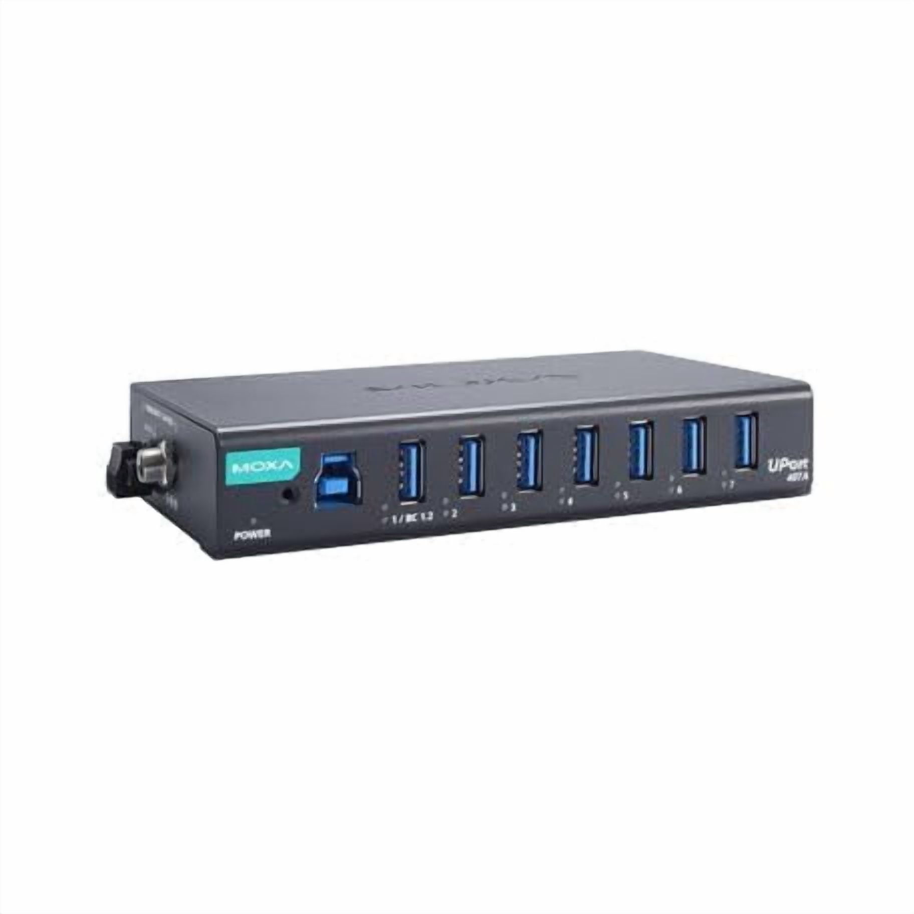 Hub Usb Moxa Uport 407a De 7 Puertos De Nivel Industrial Con Adaptador