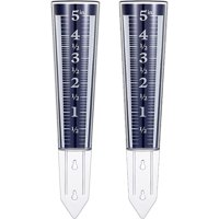Xusx111 - Manómetro De Lluvia De Estaca Vertical, Manómetro De Lluvia De Jardín Transparente De 5 Pulgadas, Manómetro De Precipitación De Césped (Paquete De 2)