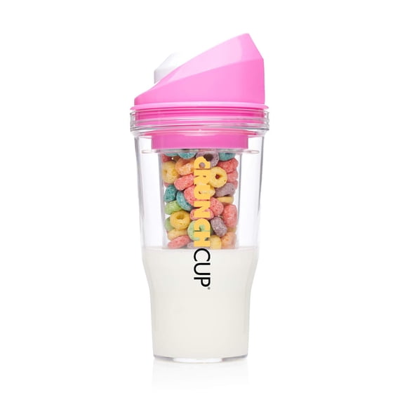 Taza portátil para cereales CRUNCHCUP XL, rosa, para desayunar mientras viajas