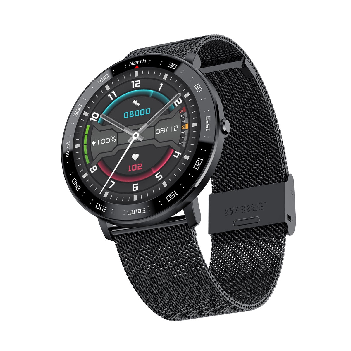 Castletec - Smartwatch Reloj Inteligente Bluetooth Zl03 Full Touch Pantalla Redonda Real - Metal