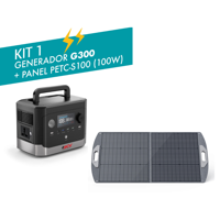 Marxon - Kit De Batería De Respaldo De 300 W Modelo G300 + Panel Solar De 100W Modelo Petc-S100