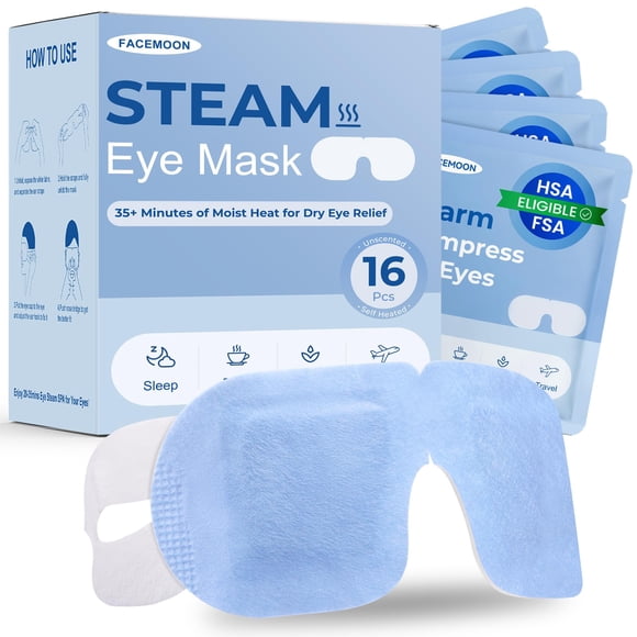 Máscara de Vapor para Ojos FACEMOON 16 Unidades Autocalentables Desechables