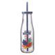 thumbnail image 1 of Botella Vidrio Con Bombilla 420ML Azul, 1 Un, 1 of 2