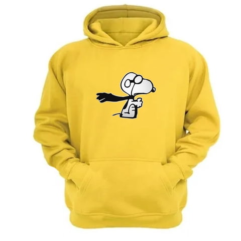 Genérico - Polerón Canguro Snoopy Amarillo Talla L Unisex