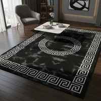 Casadeliacl - Alfombra Pasillera 3D Wm 60X180 Cm Decorativa 1.8 M 60 Cm Negro Con Cuadro Negro Con Blanco Mesclado